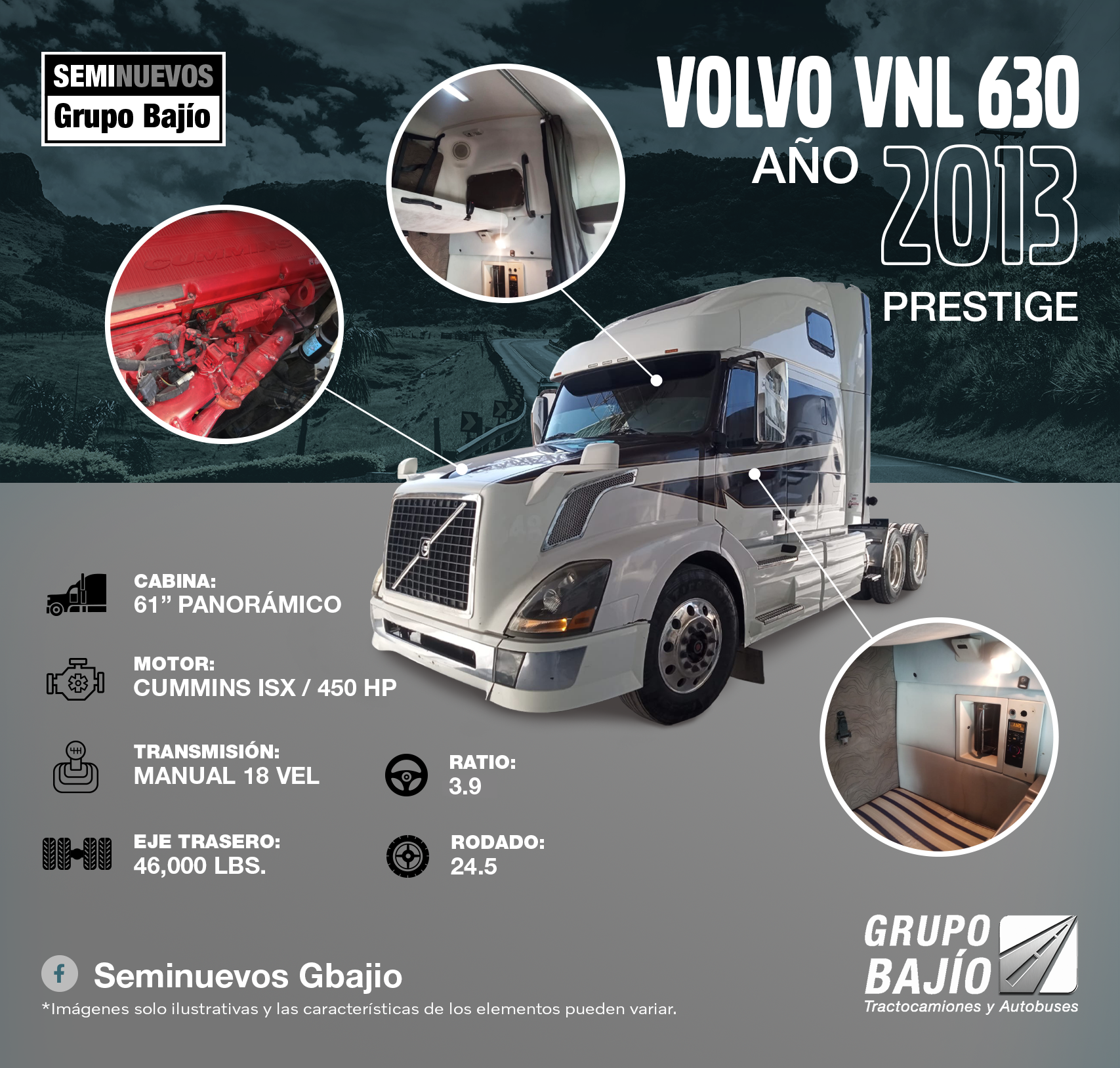 VOLVO VNL 630 2013 MEJOR RELACIÓN CALIDAD PRECIO USADO