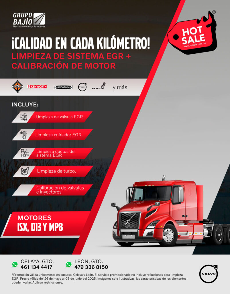Promoción en limpieza EGR y calibración de motor ISX, D13 y MP8