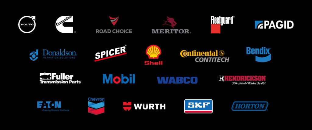 Refacciones para camión Volvo, Cummins, Road Choice, Meritor, Fleetguard, Pagid, Donaldson, Spicer, Shell, Continental Contitech, Bendix, Eaton Fuller, Mobil Wabco, Hendrickson, Eaton, Chevron, Wurth, SKF y Horton
