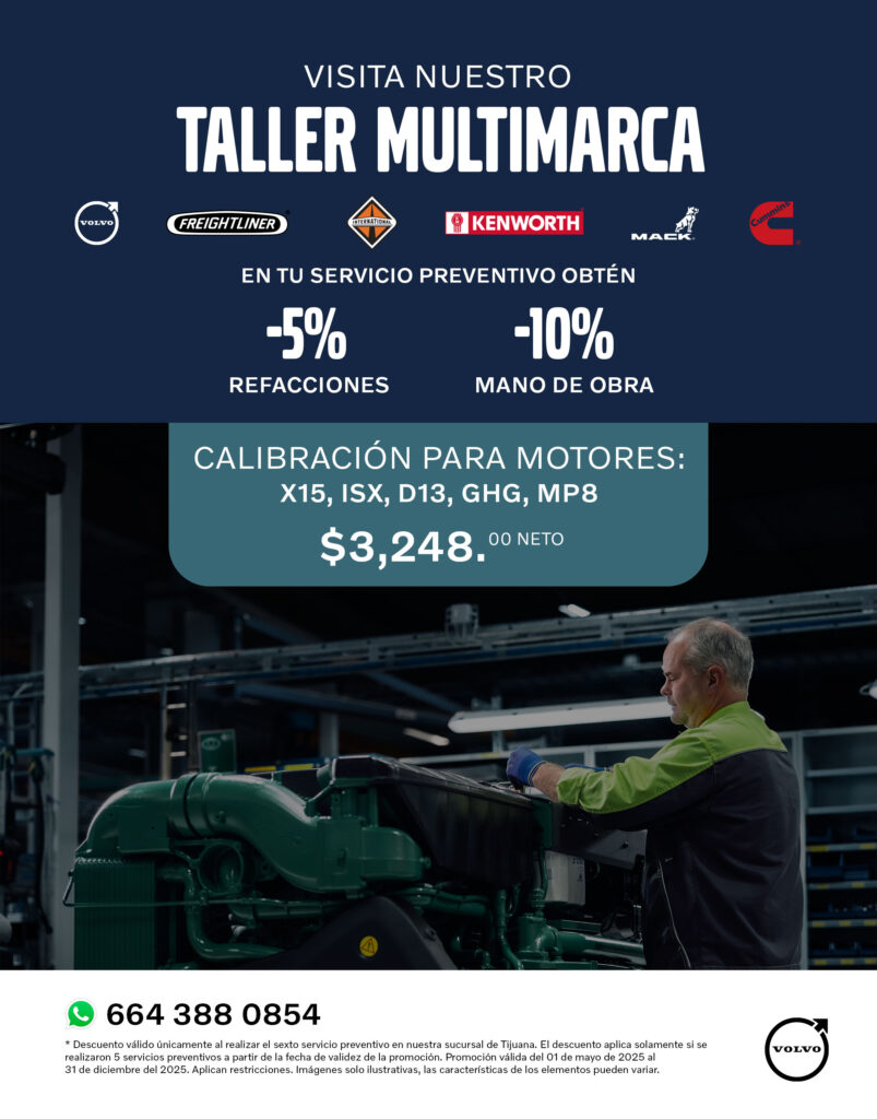 Promoción de servicio preventivo para camiones Kenwort, Freightliner, International Trucks, Volvo Trucks, Mack Trucks y reparaciones para motor de camiones taller de camiones